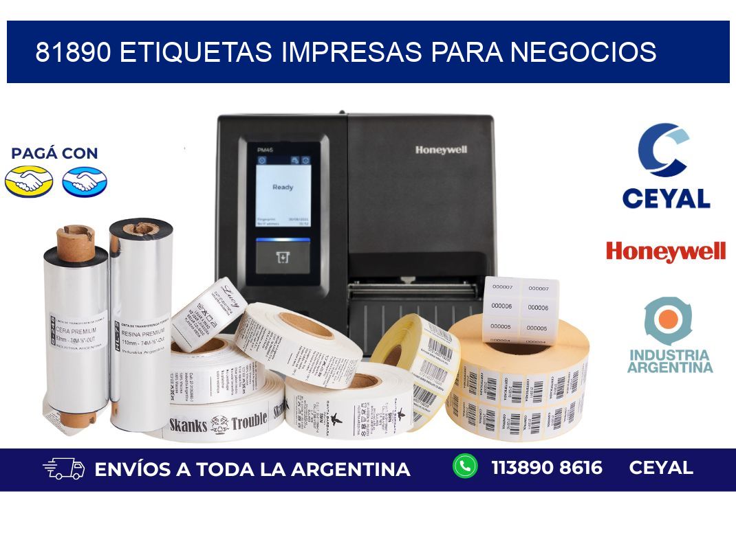 81890 etiquetas impresas para negocios
