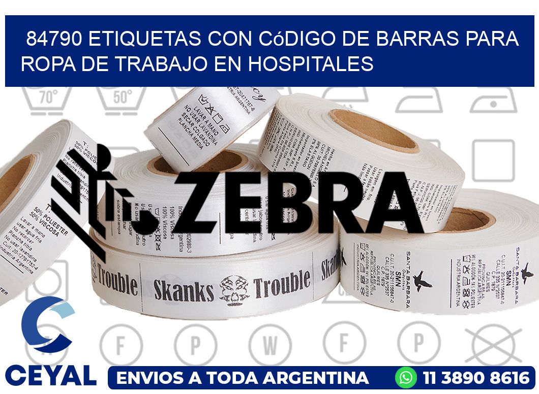 84790 Etiquetas con código de barras para ropa de trabajo en hospitales