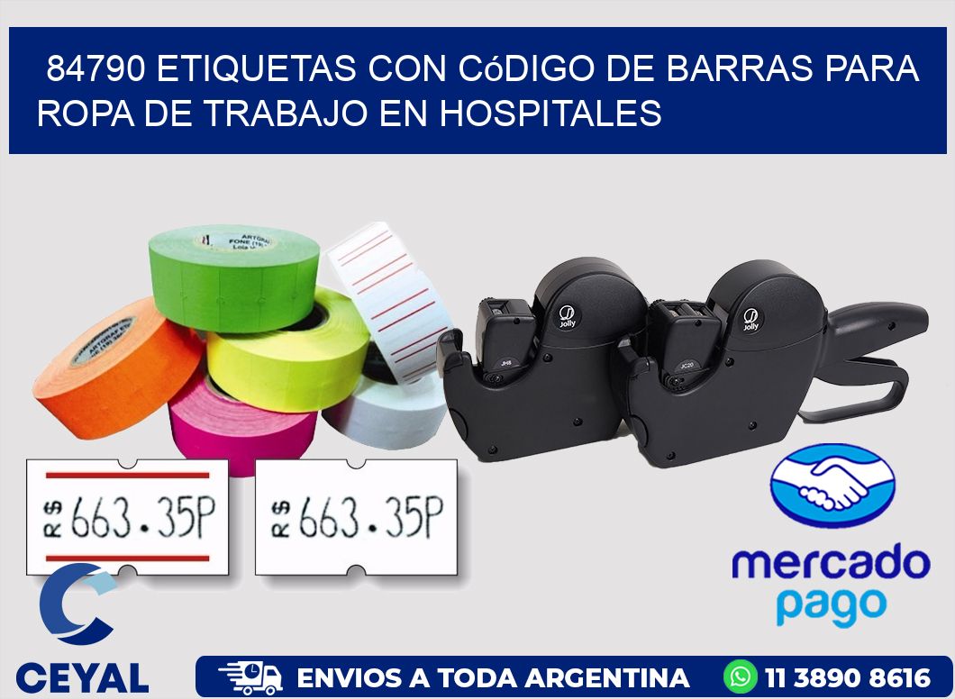 84790 Etiquetas con código de barras para ropa de trabajo en hospitales