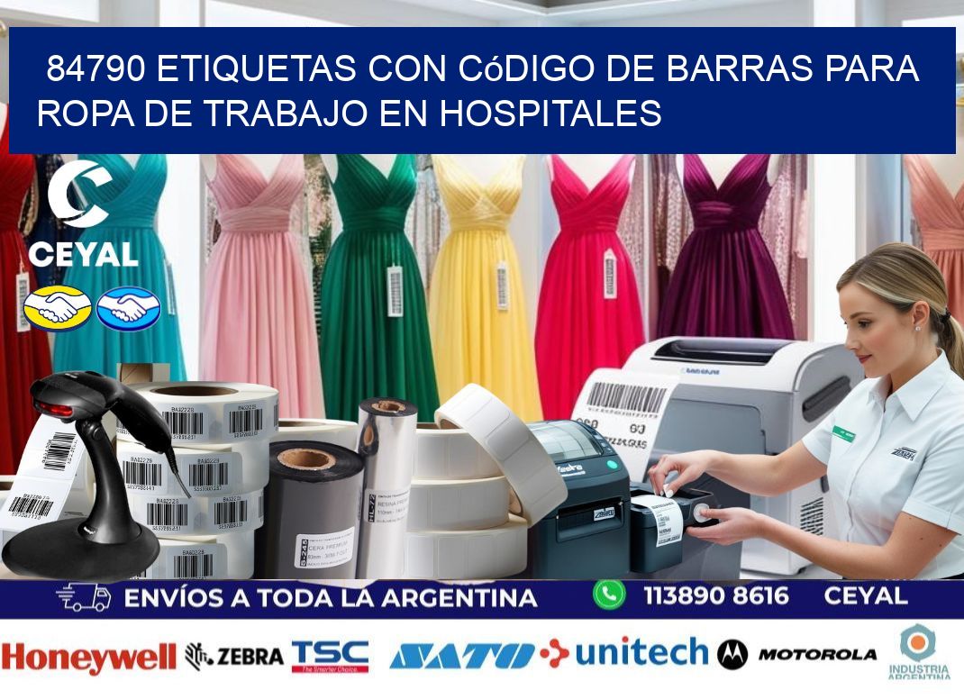 84790 Etiquetas con código de barras para ropa de trabajo en hospitales