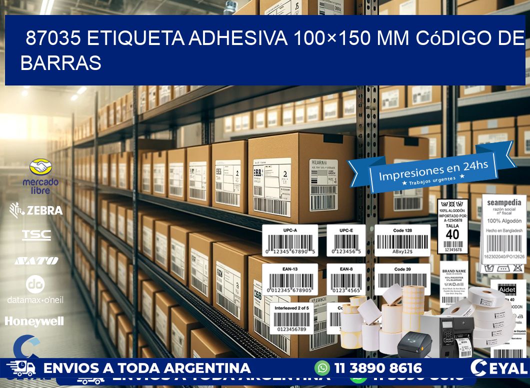 87035 etiqueta adhesiva 100×150 mm código de barras