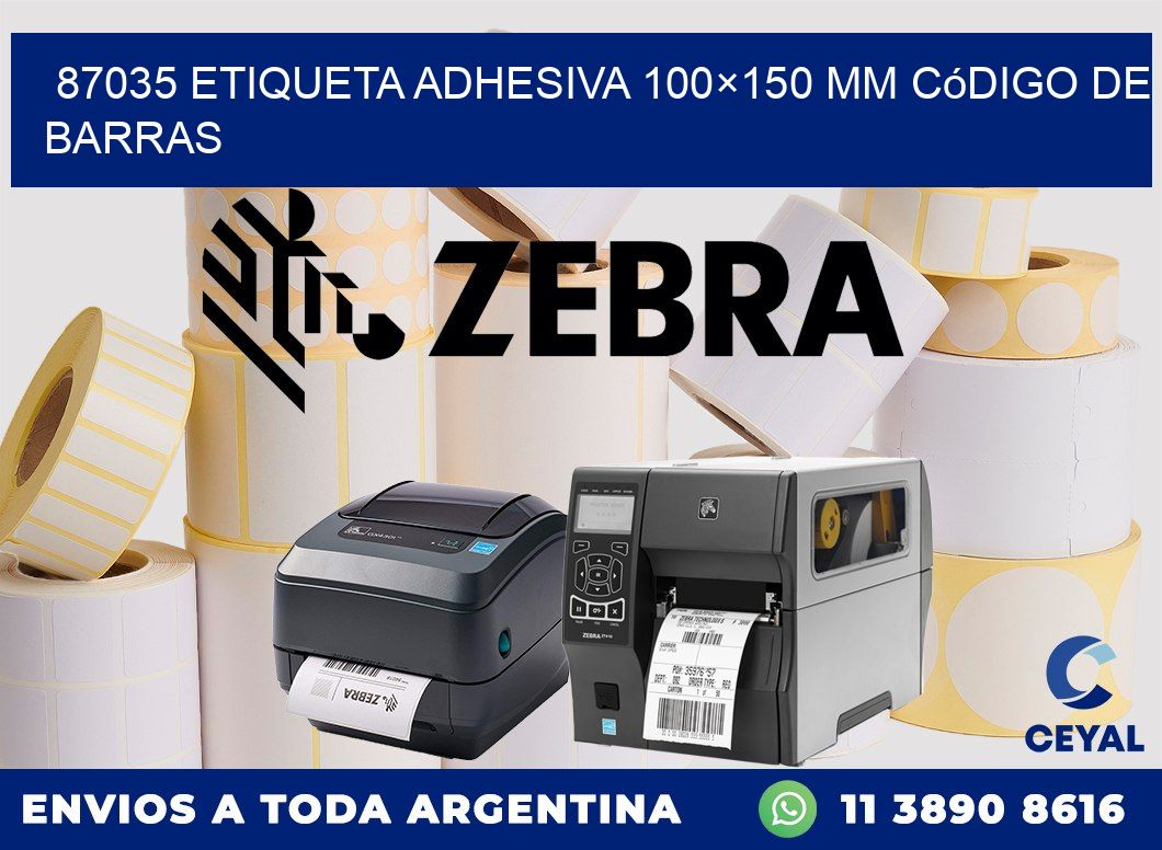87035 etiqueta adhesiva 100×150 mm código de barras