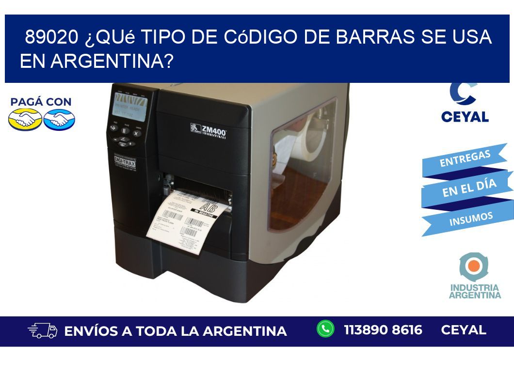 89020 ¿Qué tipo de código de barras se usa en Argentina?