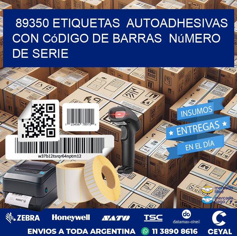 89350 etiquetas  autoadhesivas con código de barras  número de serie