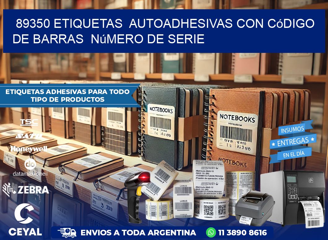 89350 etiquetas  autoadhesivas con código de barras  número de serie
