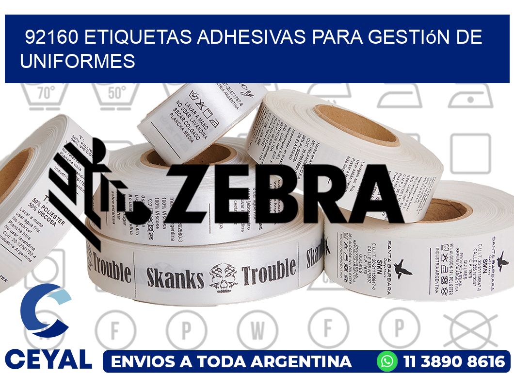 92160 Etiquetas adhesivas para gestión de uniformes