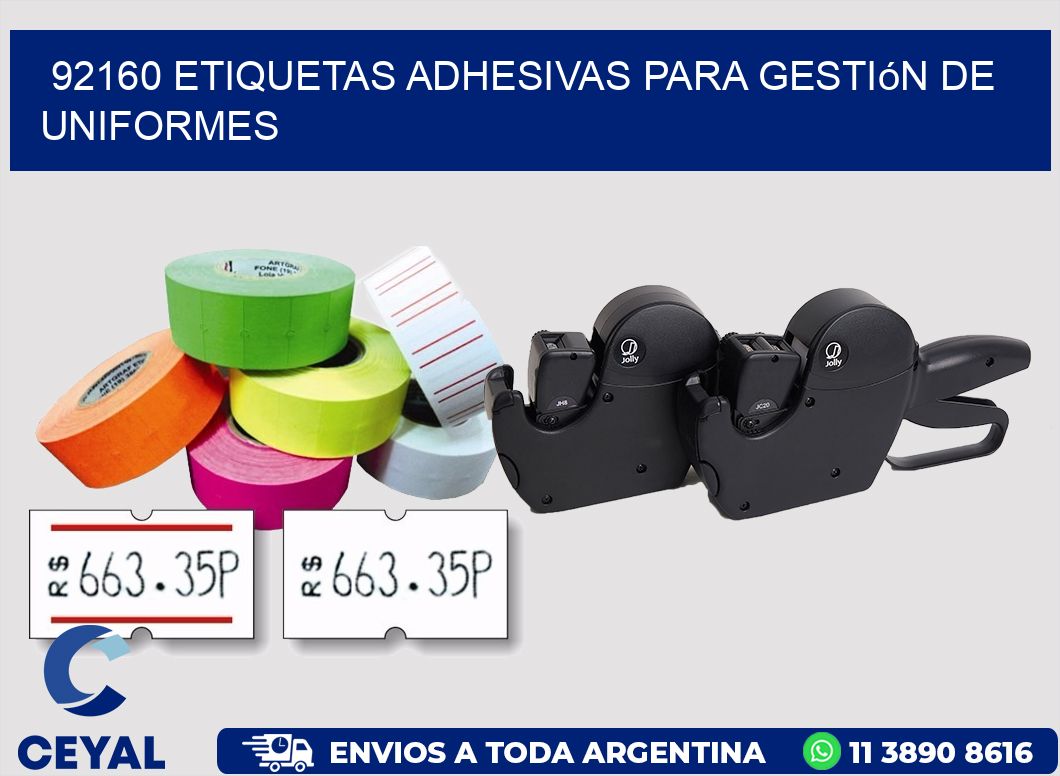 92160 Etiquetas adhesivas para gestión de uniformes