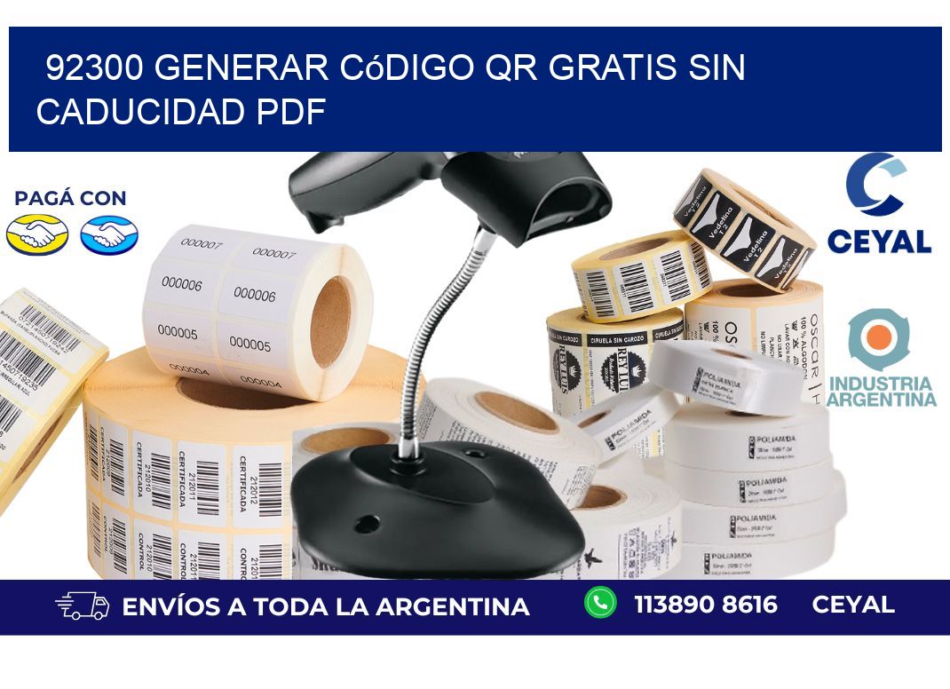 92300 Generar código QR gratis sin caducidad PDF