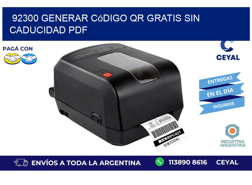 92300 Generar código QR gratis sin caducidad PDF