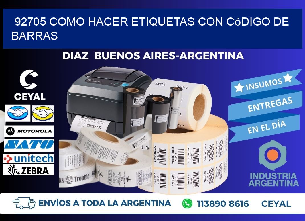 92705 Como hacer etiquetas con código de barras