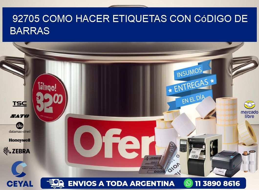 92705 Como hacer etiquetas con código de barras
