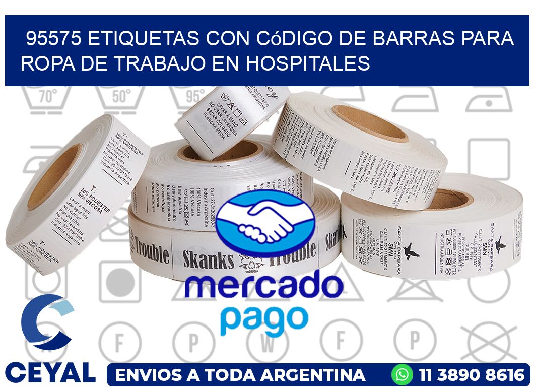 95575 Etiquetas con código de barras para ropa de trabajo en hospitales