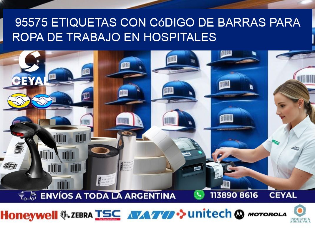 95575 Etiquetas con código de barras para ropa de trabajo en hospitales