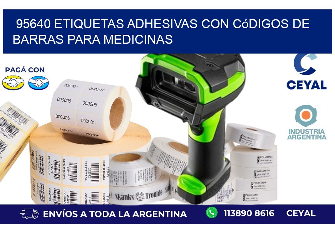 95640 etiquetas adhesivas con códigos de barras para medicinas