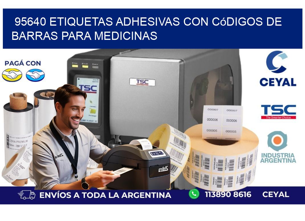 95640 etiquetas adhesivas con códigos de barras para medicinas