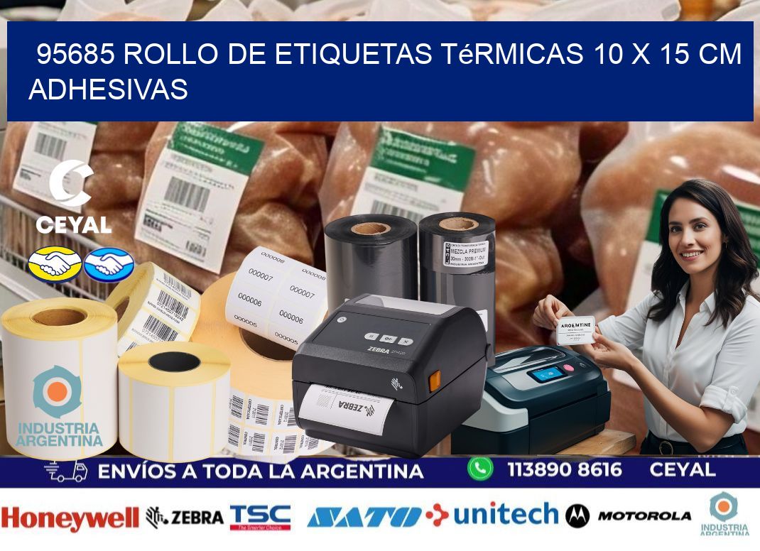 95685 Rollo de Etiquetas Térmicas 10 x 15 cm Adhesivas