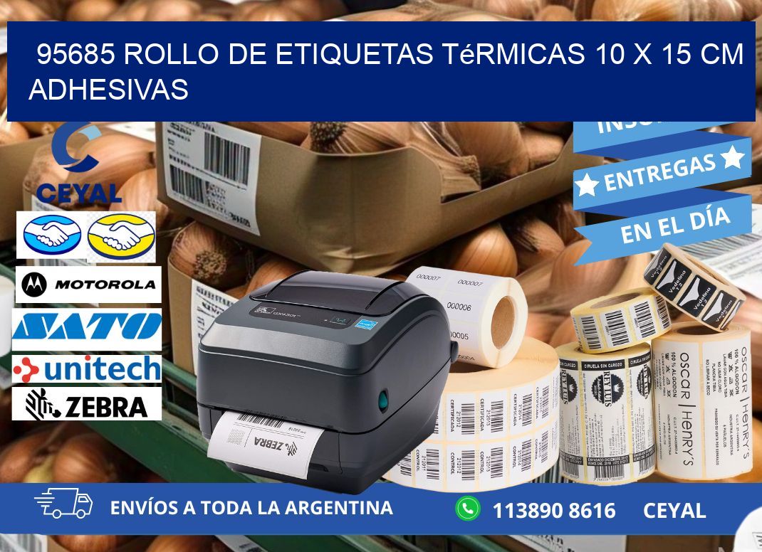 95685 Rollo de Etiquetas Térmicas 10 x 15 cm Adhesivas