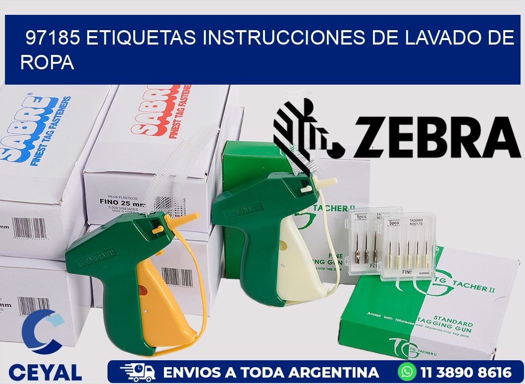 97185 etiquetas instrucciones de lavado de ropa