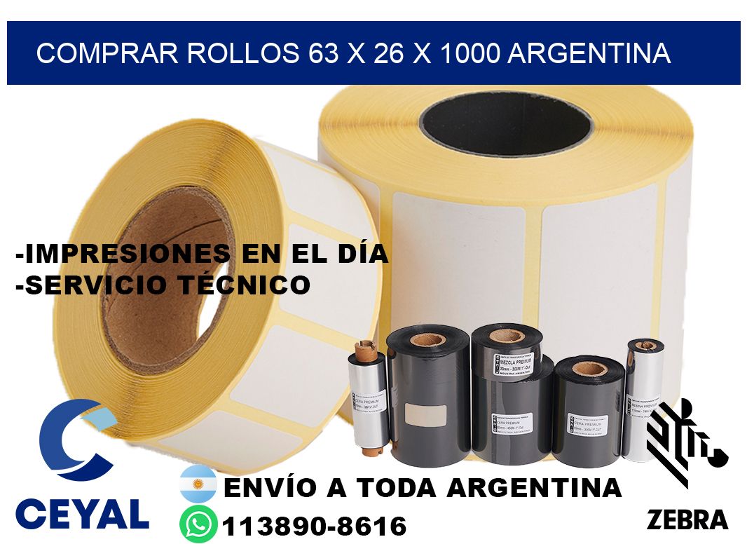 Comprar Rollos 63 x 26 x 1000 argentina