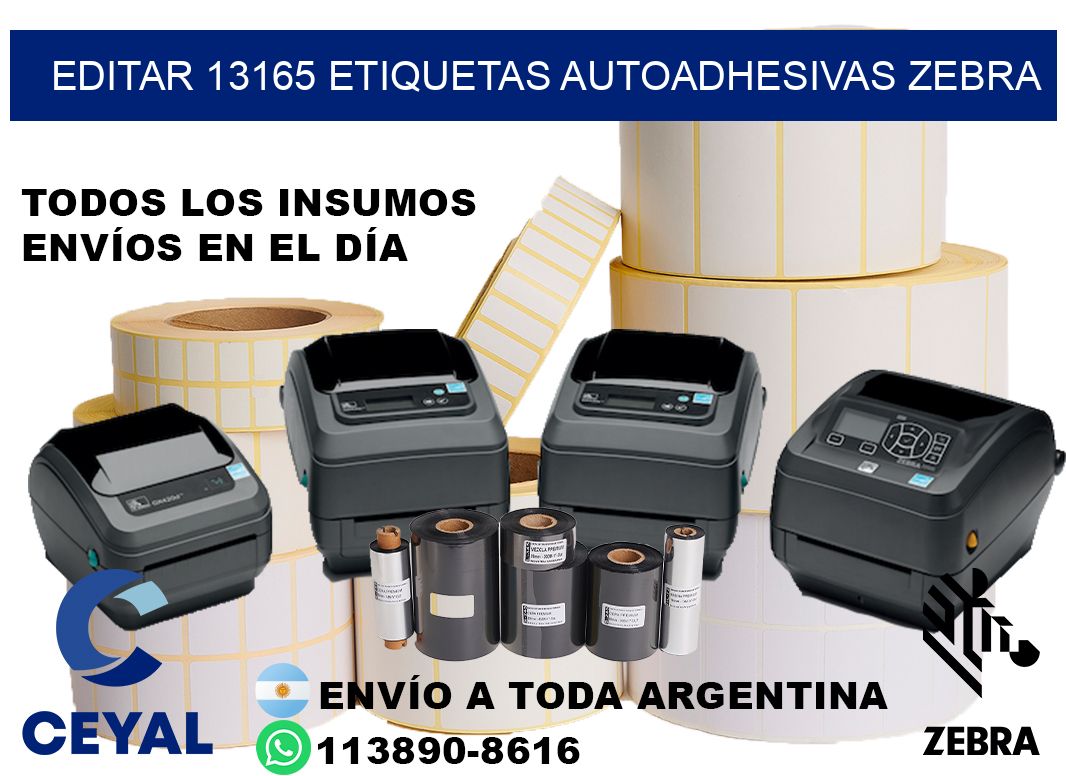 EDITAR 13165 ETIQUETAS AUTOADHESIVAS ZEBRA