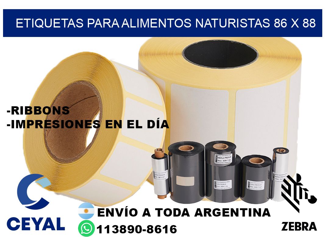 ETIQUETAS PARA ALIMENTOS NATURISTAS 86 x 88