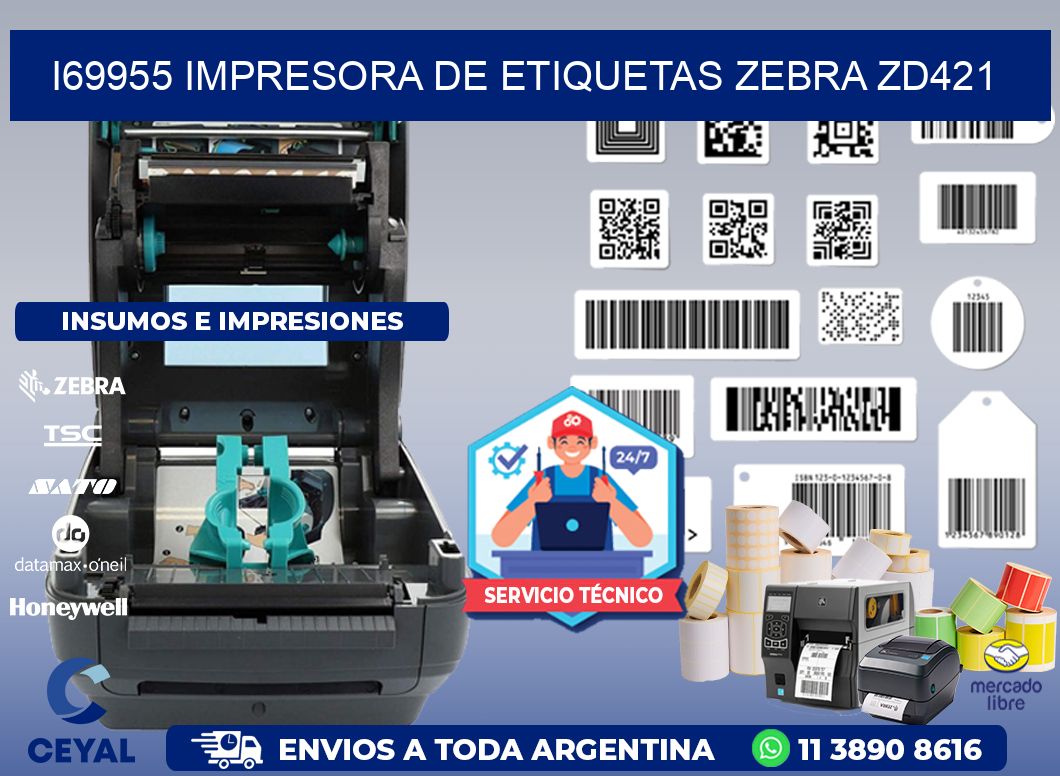 I69955 impresora de etiquetas Zebra ZD421