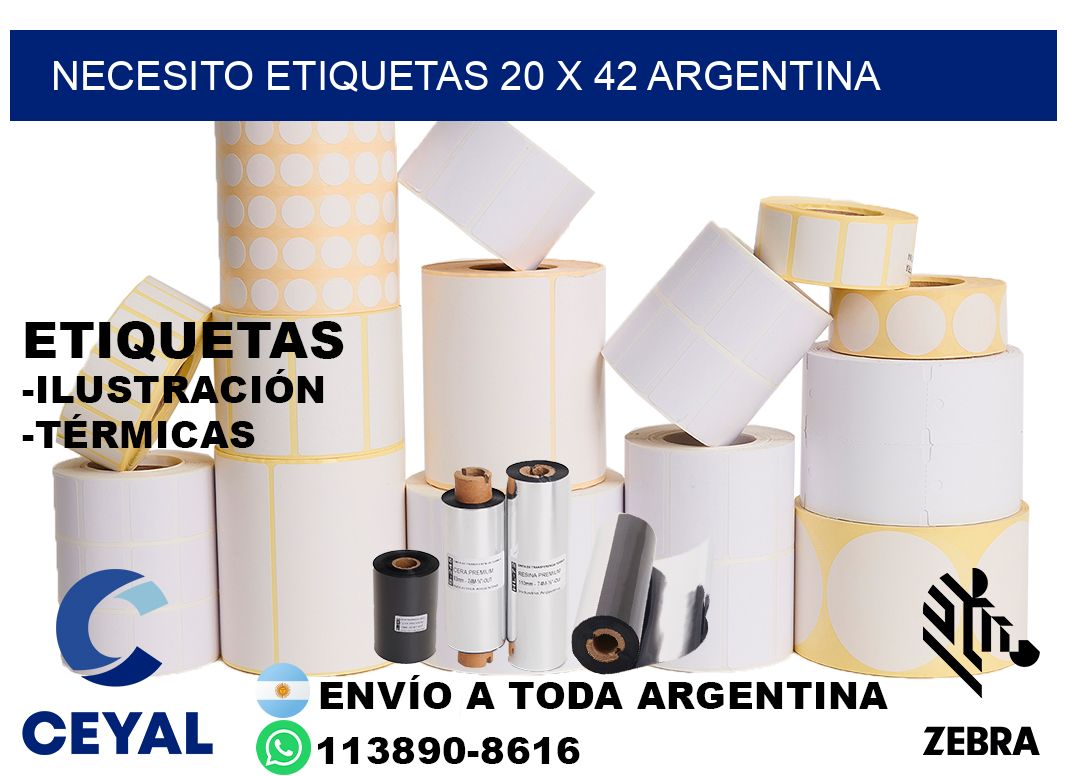 Necesito etiquetas 20 x 42 argentina