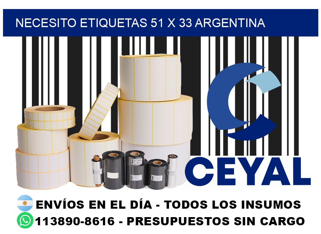 Necesito etiquetas 51 x 33 argentina