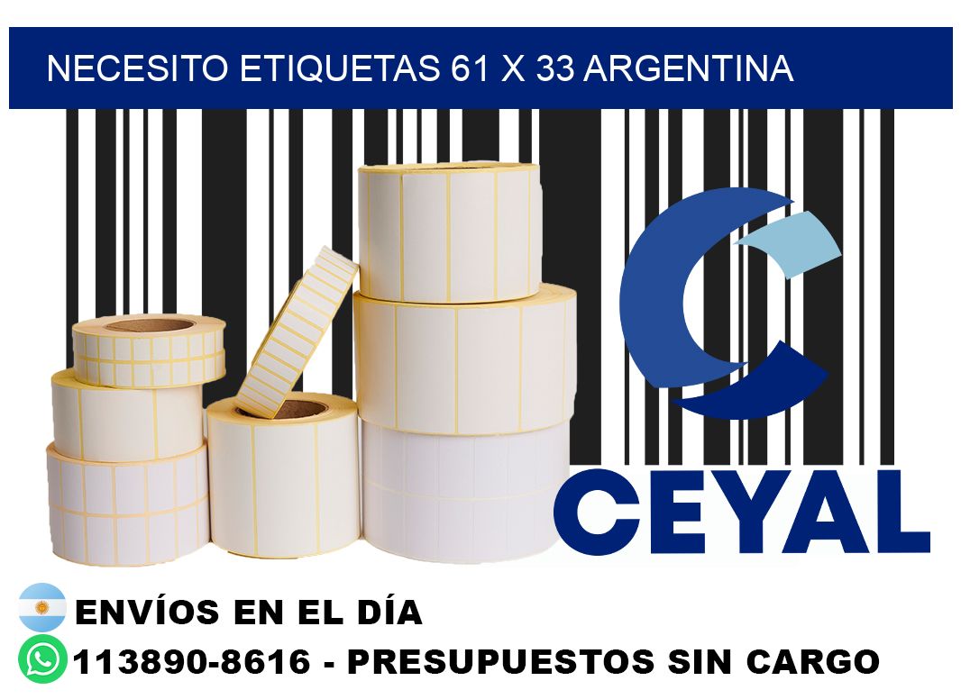 Necesito etiquetas 61 x 33 argentina