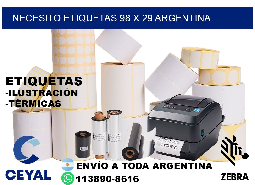 Necesito etiquetas 98 x 29 argentina