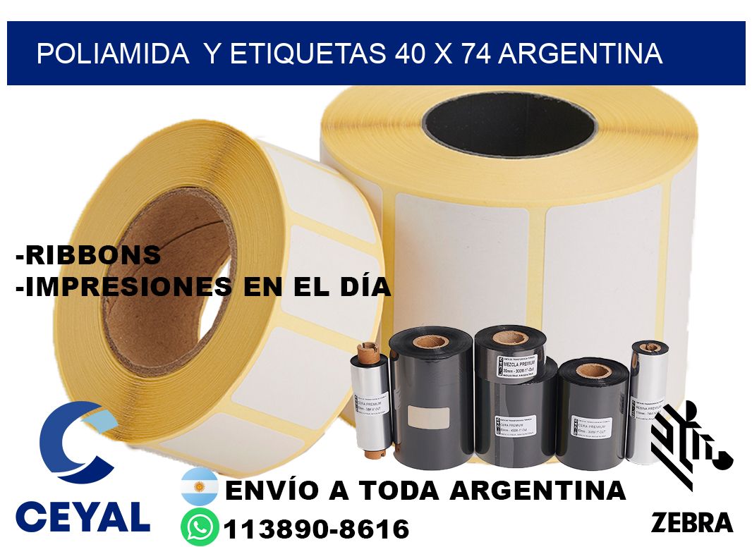 Poliamida  y etiquetas 40 x 74 argentina