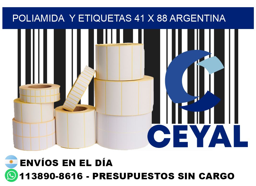 Poliamida  y etiquetas 41 x 88 argentina