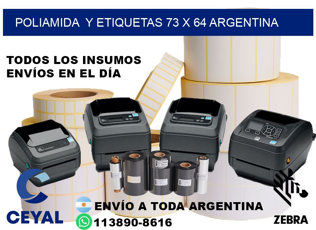 Poliamida  y etiquetas 73 x 64 argentina