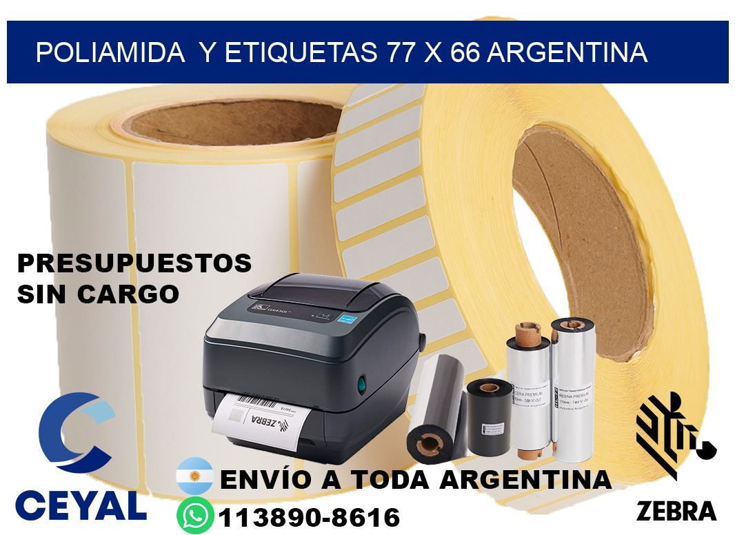 Poliamida  y etiquetas 77 x 66 argentina