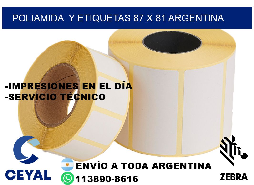 Poliamida  y etiquetas 87 x 81 argentina