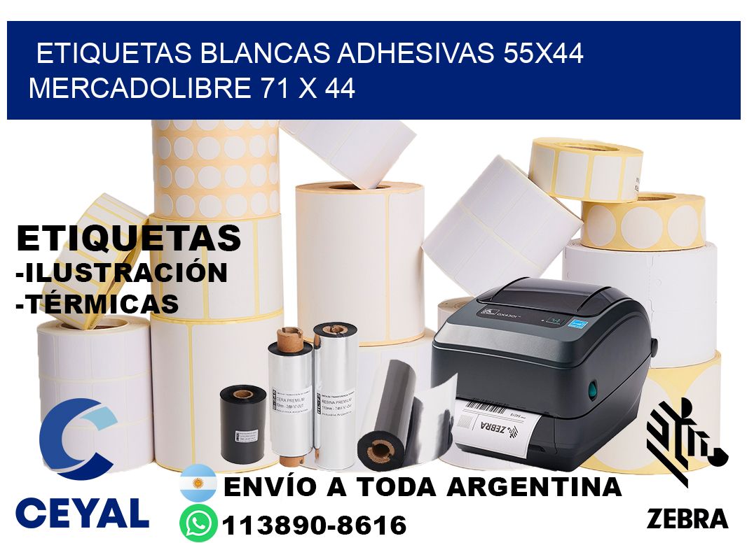 etiquetas blancas adhesivas 55x44 mercadolibre 71 x 44