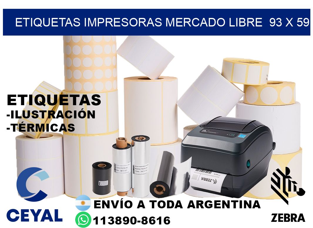 etiquetas impresoras mercado libre  93 x 59