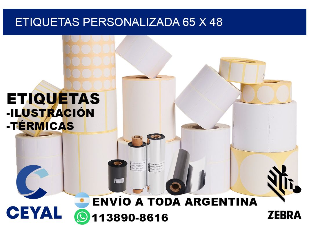 etiquetas personalizada 65 x 48