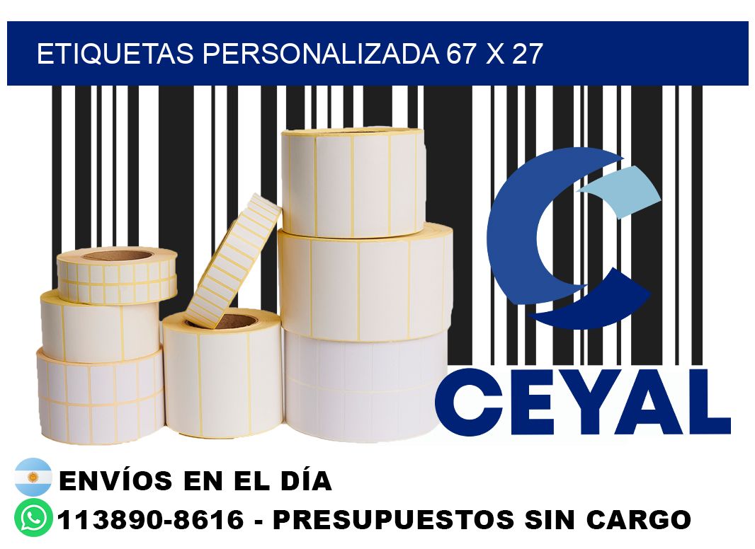 etiquetas personalizada 67 x 27