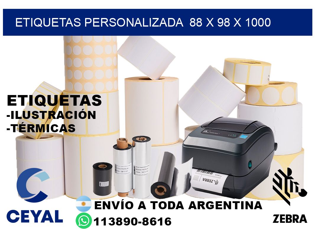 etiquetas personalizada  88 x 98 x 1000