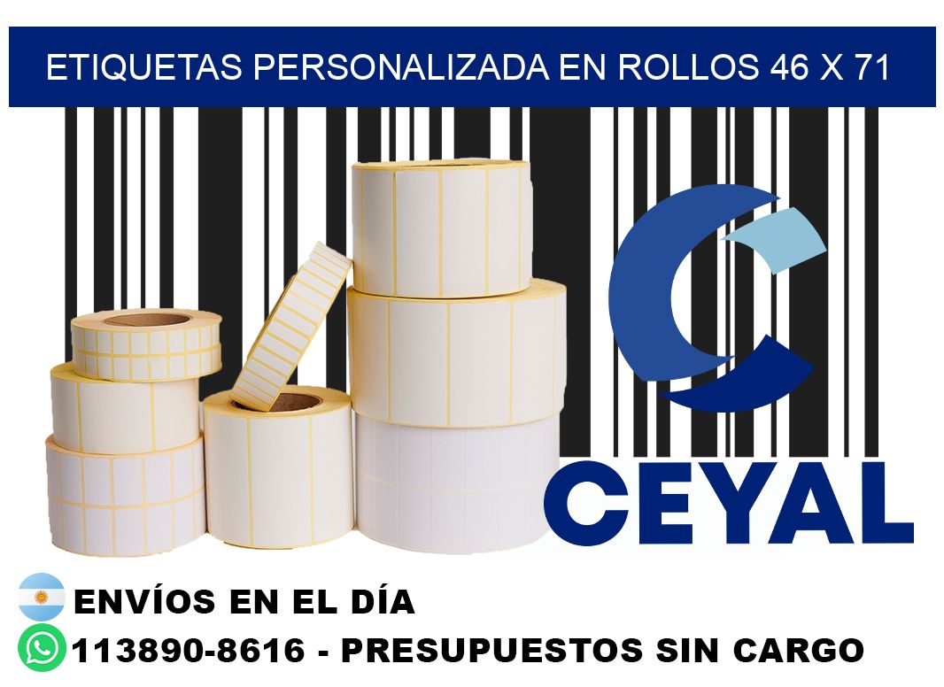 etiquetas personalizada en rollos 46 x 71