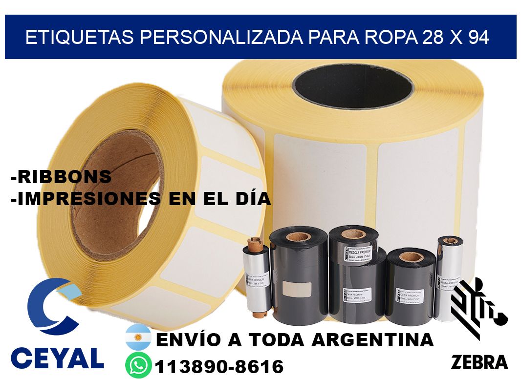 etiquetas personalizada para ropa 28 x 94