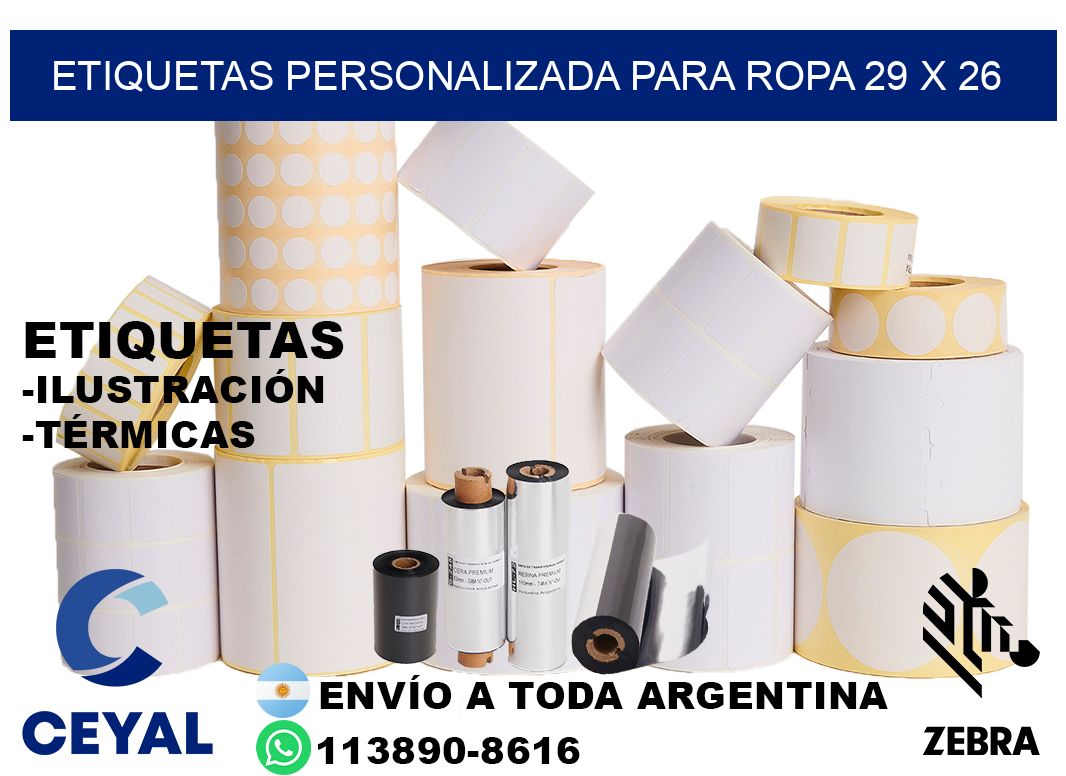 etiquetas personalizada para ropa 29 x 26