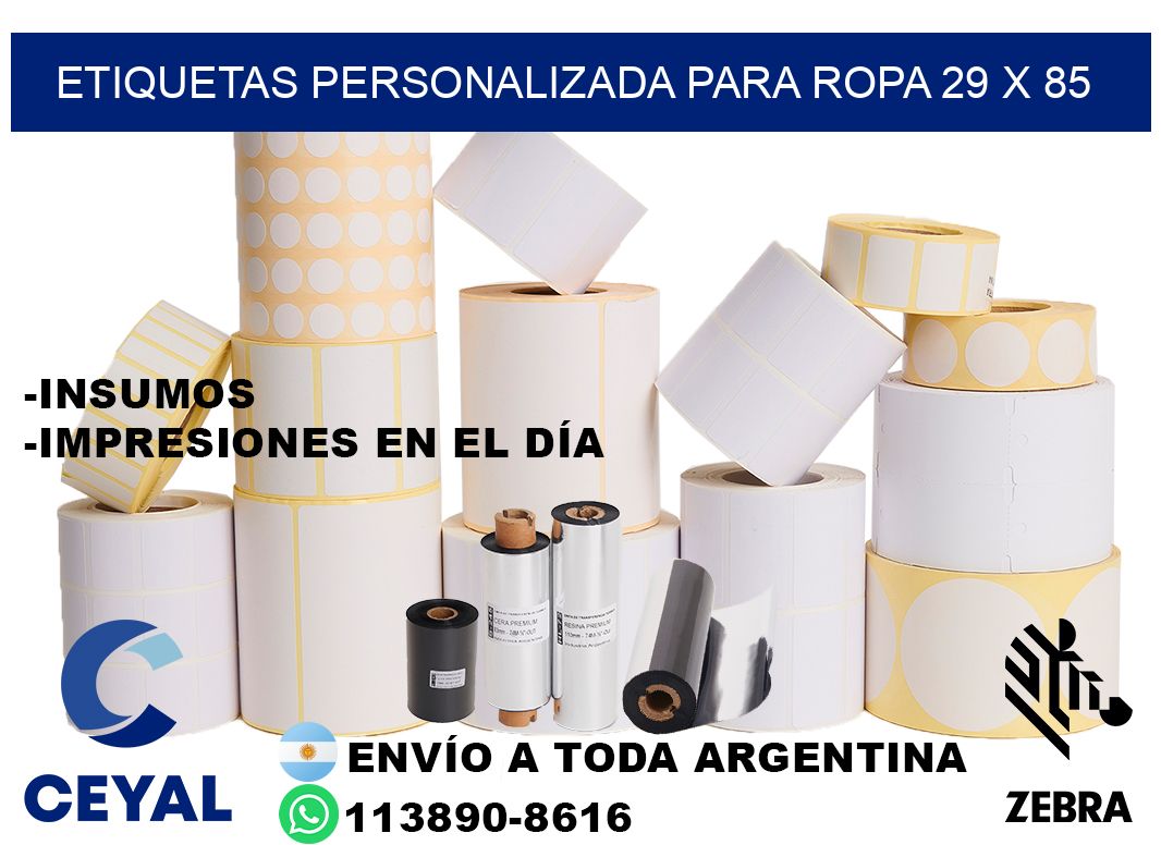 etiquetas personalizada para ropa 29 x 85