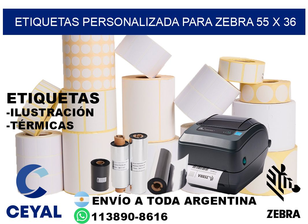 etiquetas personalizada para zebra 55 x 36