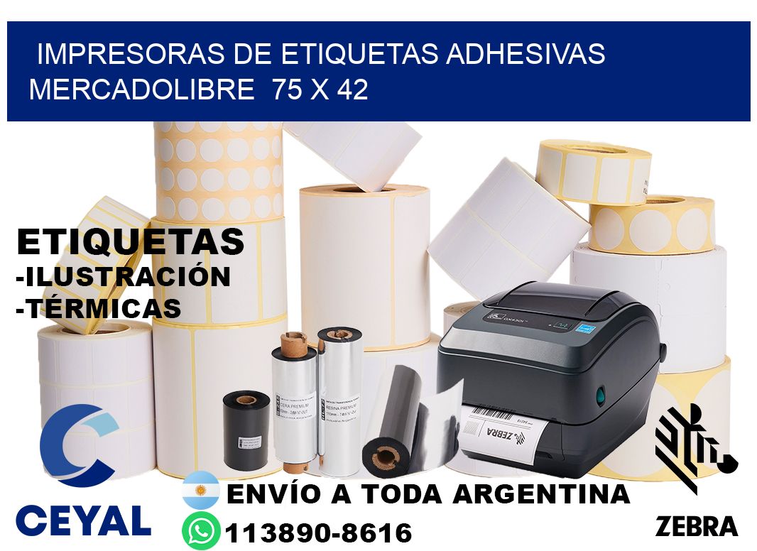 impresoras de etiquetas adhesivas mercadolibre  75 x 42