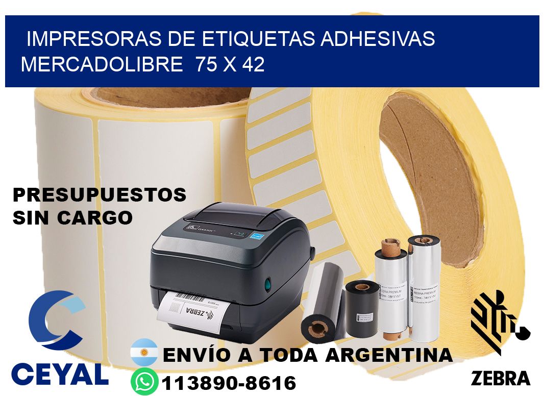 impresoras de etiquetas adhesivas mercadolibre  75 x 42
