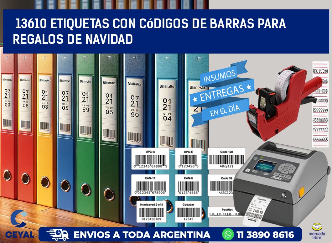 13610 etiquetas con códigos de barras para regalos de navidad