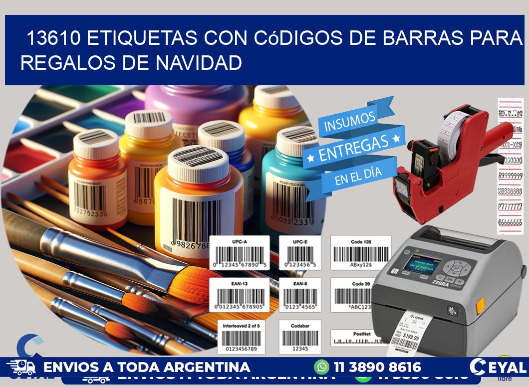 13610 etiquetas con códigos de barras para regalos de navidad