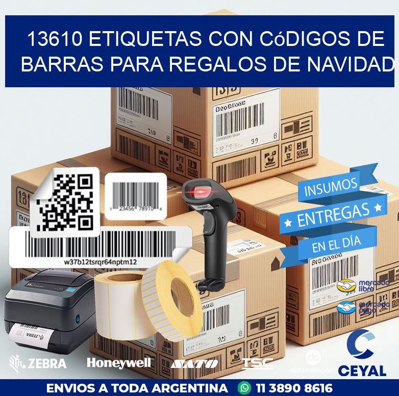 13610 etiquetas con códigos de barras para regalos de navidad